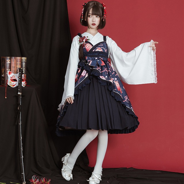 SEASONZ SEASONZレトロ ゴスロリ 上下セット 羽織り ストロベリー柄 甘め ロリィタ ガーリー 姫系 地雷系 量産型 原宿系 オルチャン ゆめかわ