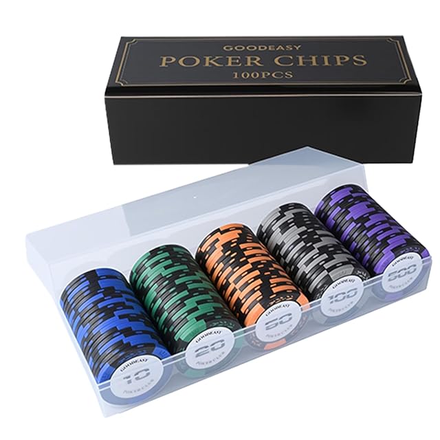 East Leaf ポーカーチップ カジノチップ 5種 100枚 セット 数字あり