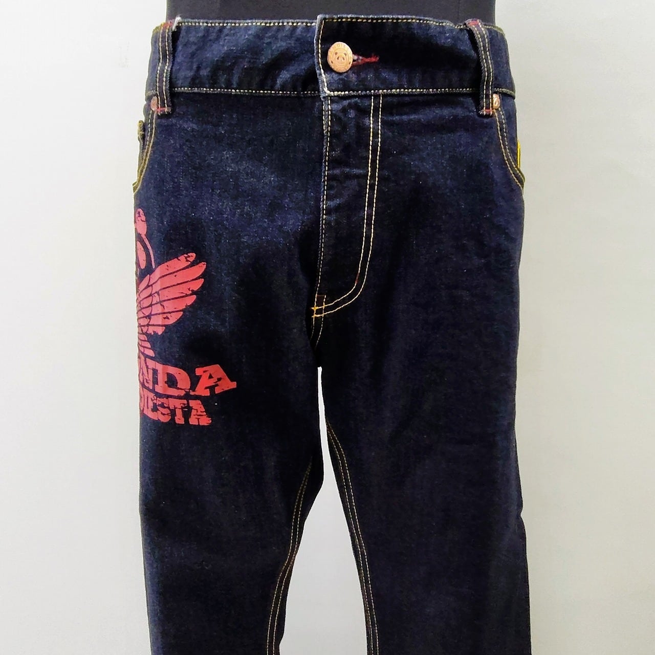 パンディエスタHONDAコラボ 刺繍デニムパンツ 38インチ 紺 Denim pants パンディエスタHONDAコラボ 刺繍デニムパンツ 38インチ 紺 Denim pants