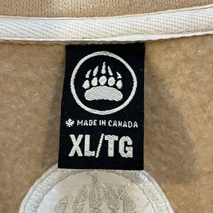 【MUSKOKA BEAR GEAR】カナダ製 ハーフジップ スウェット 刺繍ロゴ ワンポイントロゴ XL ビッグサイズ US古着