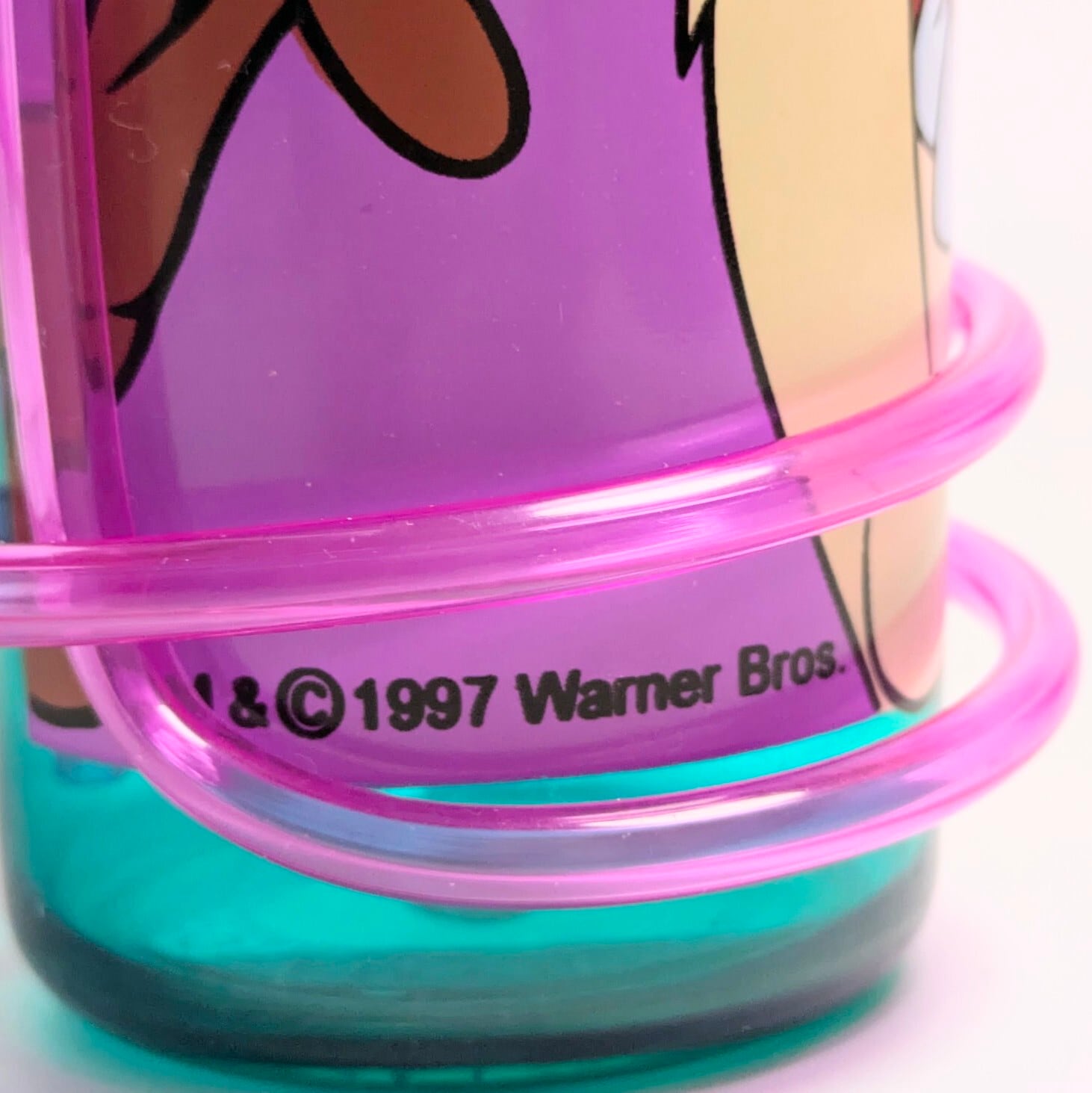 ☆VINTAGE 1997☆【 Looney Tunes ( ルーニーテューンズ )】 タズマニアンデビル / TAZ / タズストロー付きプラスチックコップ / パープル〚アメリカン雑貨 アメトイ〛