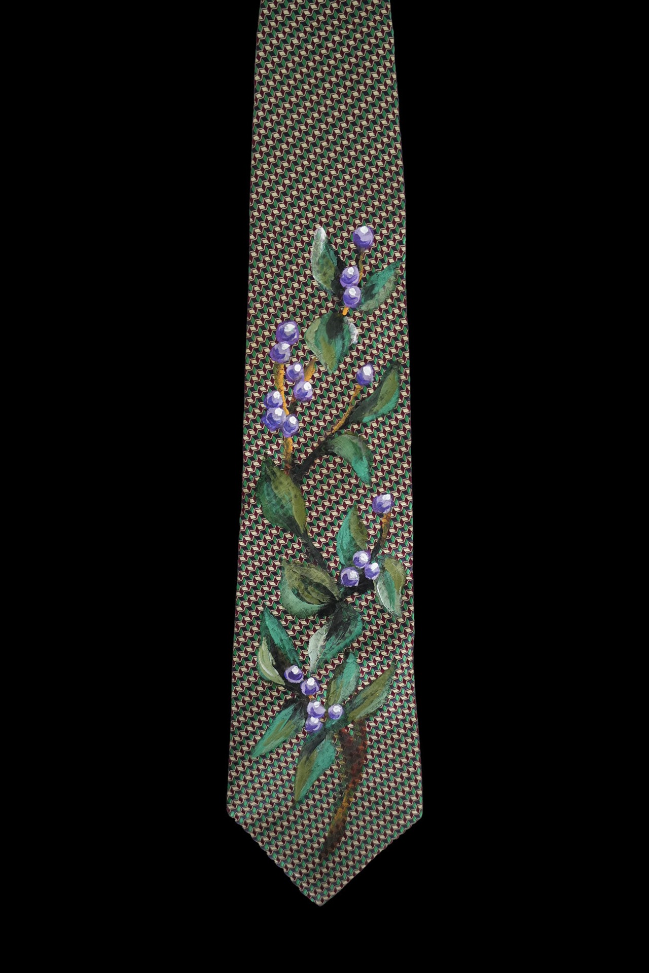 hand painted tie purple berry
