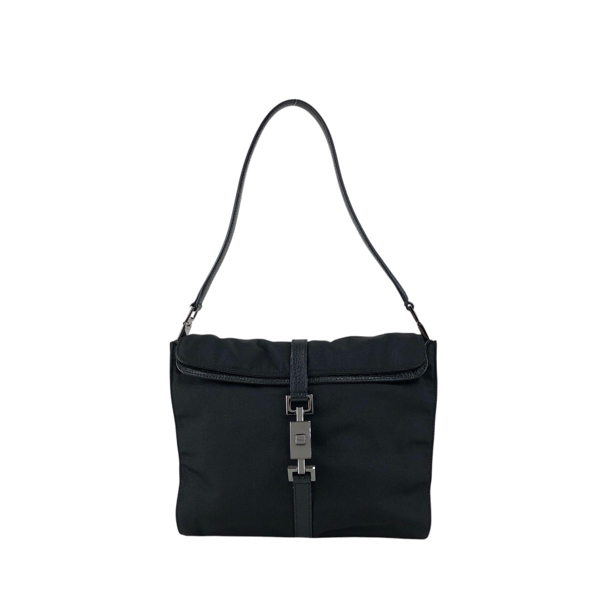 GUCCI グッチ ショルダーバッグ ブラック ジャッキー ナイロン×レザー