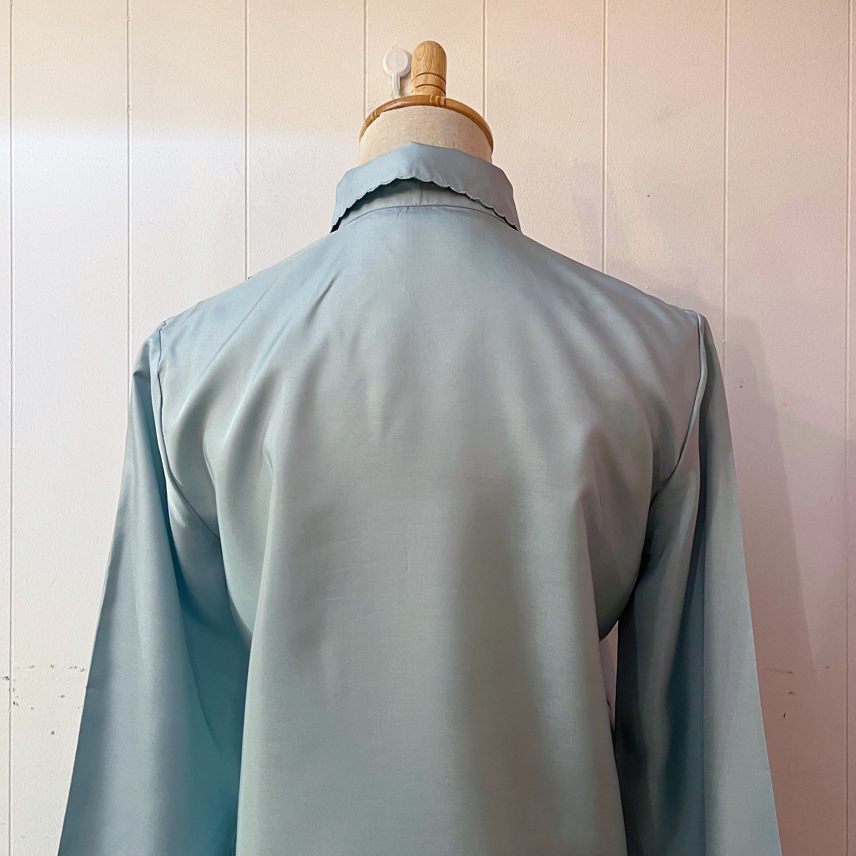 mint green embroidery blouse