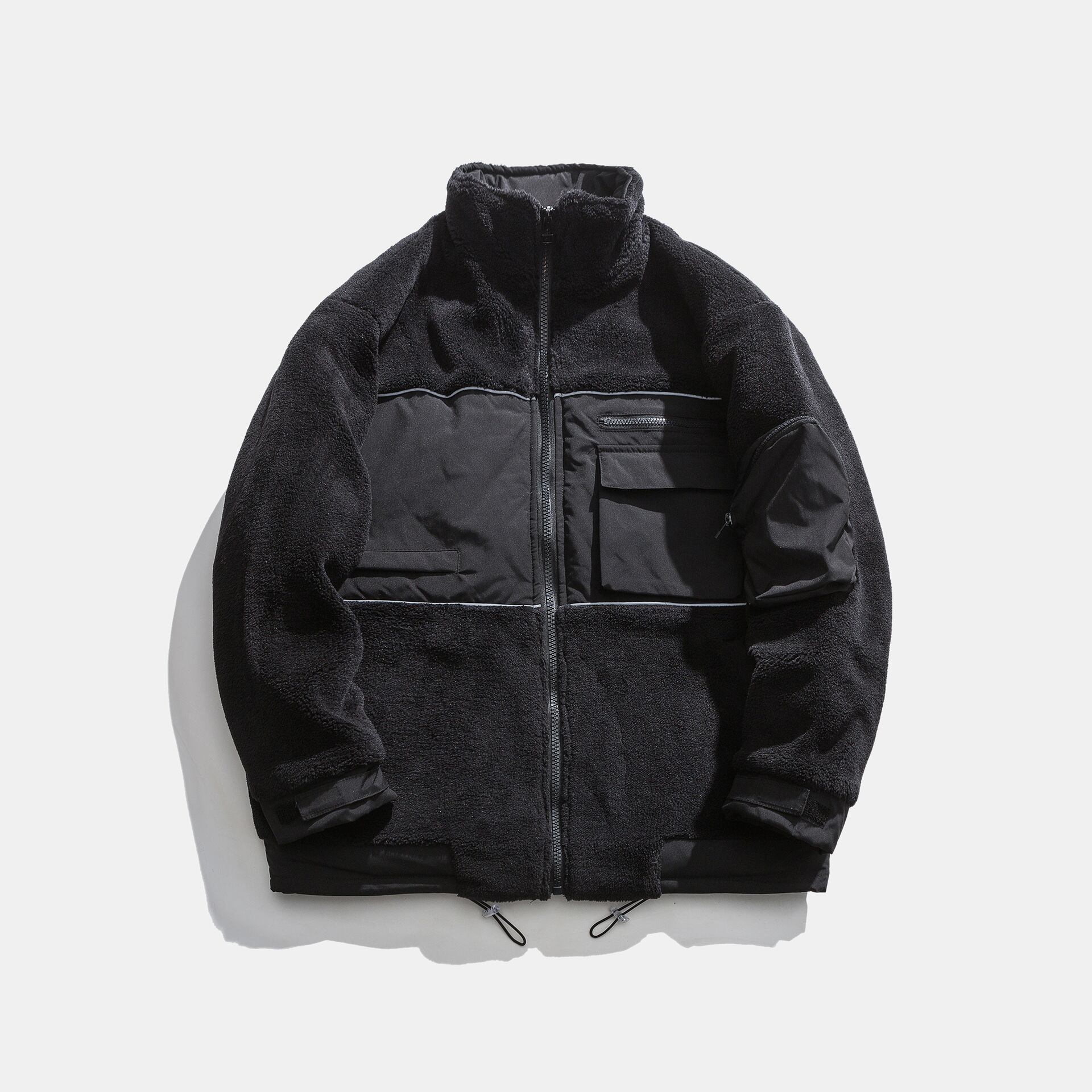 【新作】【送料無料】 Clothes Road Vintage ese Tooling Side Seam Pockets To Keep Warm Winter Black Loose Zipper Stand Collar Cotton Jacket Men-Alibaba ブラック コットン ウィンター 冬物 ビンテージ hip6-161137537371085