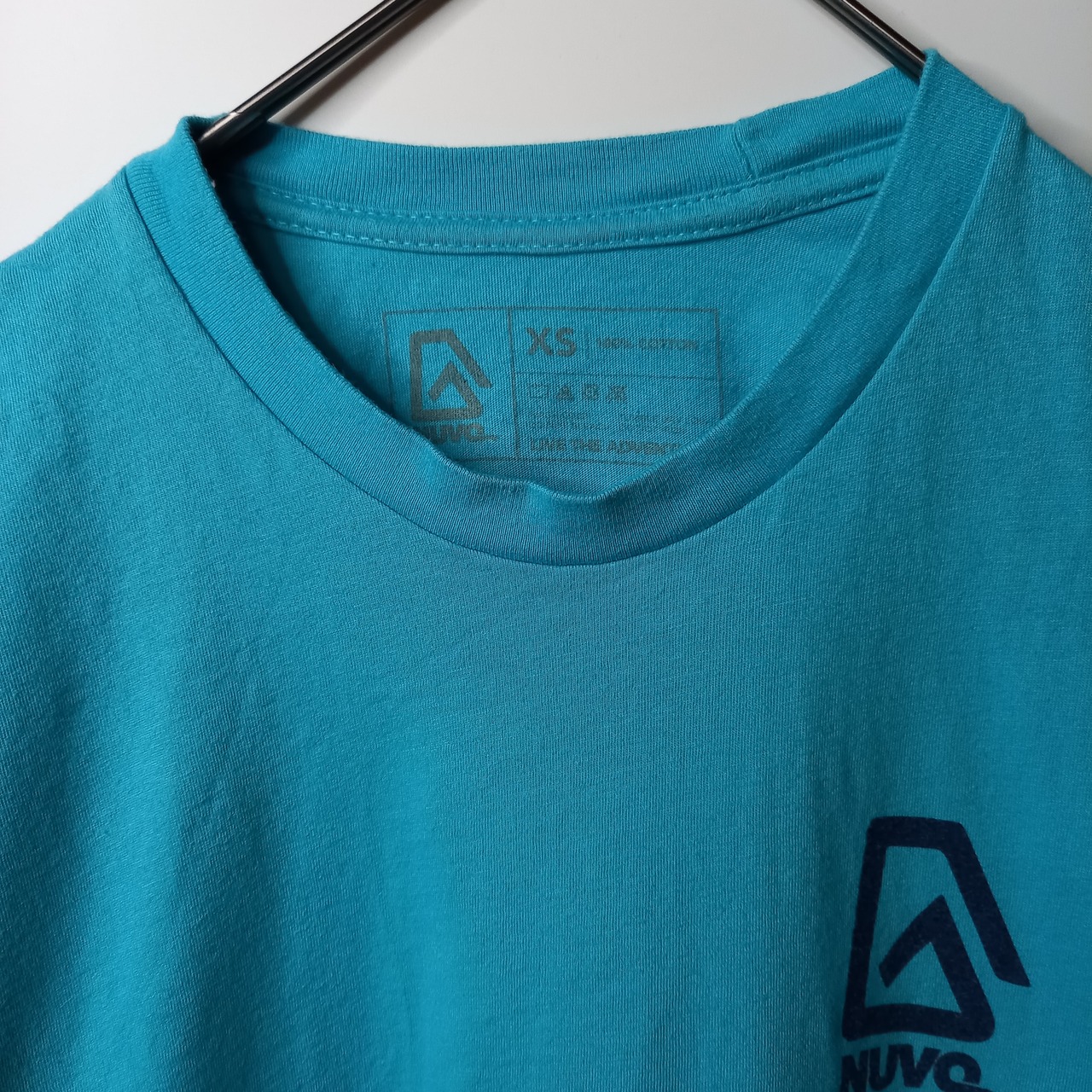 NUVO　クルーネック　プリントTシャツ　半袖　水色　XS