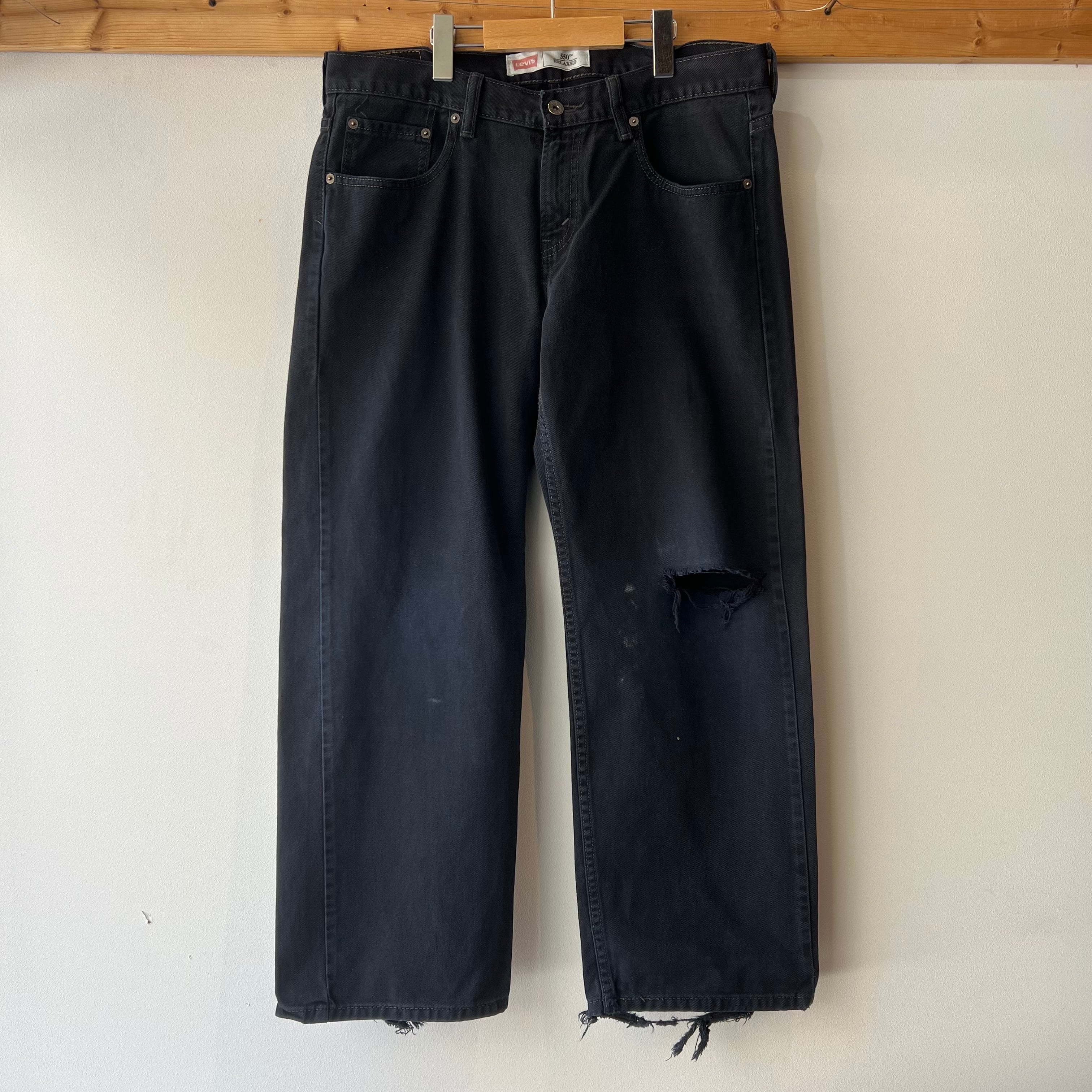 Levi's550 “Husky” ブラックデニムパンツ メンズW34L28 ブラック