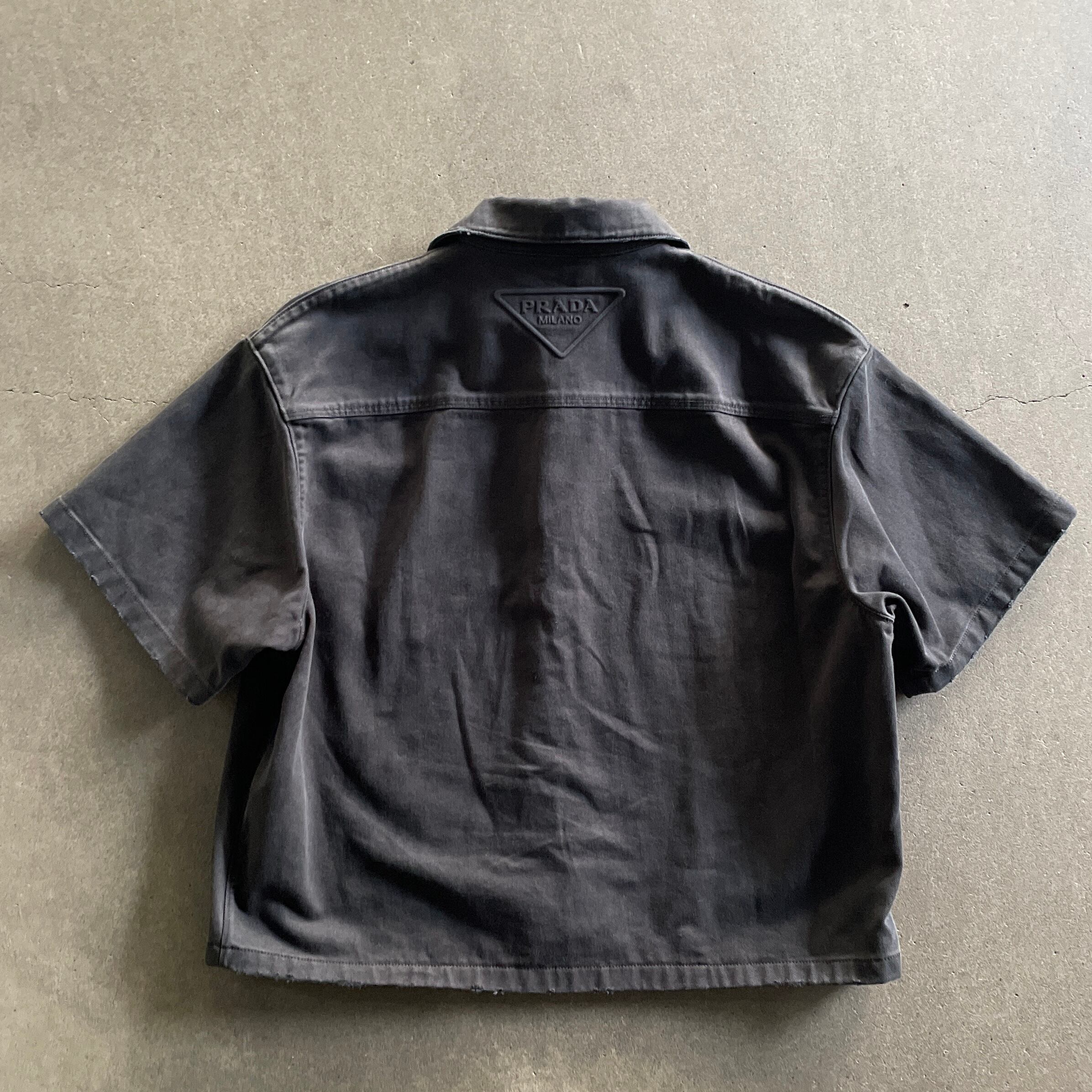 2022ss prada black logo cotton shirt XXL 2022ss prada black logo cotton shirt XXL