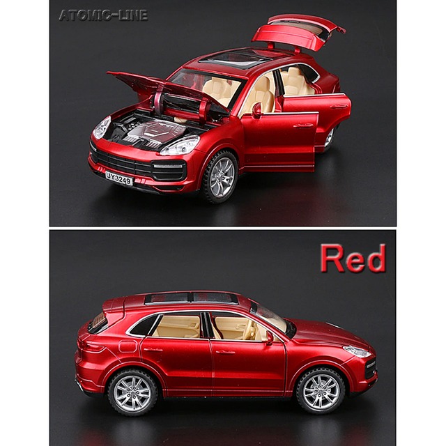 ポルシェ カイエン ターボ 1/32 ミニカー 全4色 ライト点灯 エンジンサウンド 合金モデル 模型