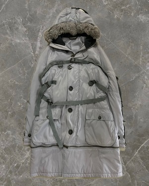 "DOLCE&GABBANA 03AW" bondage design length detachable fur hood coat