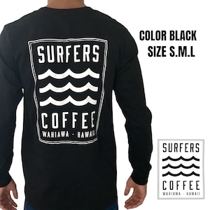 SURFERS COFFEE バックロゴ　Long Sleeve T (長袖T）ブラック