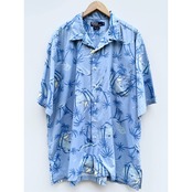 90s Ralph Lauren "CLAYTON" S/S OPEN COLLAR SHIRT Size XL