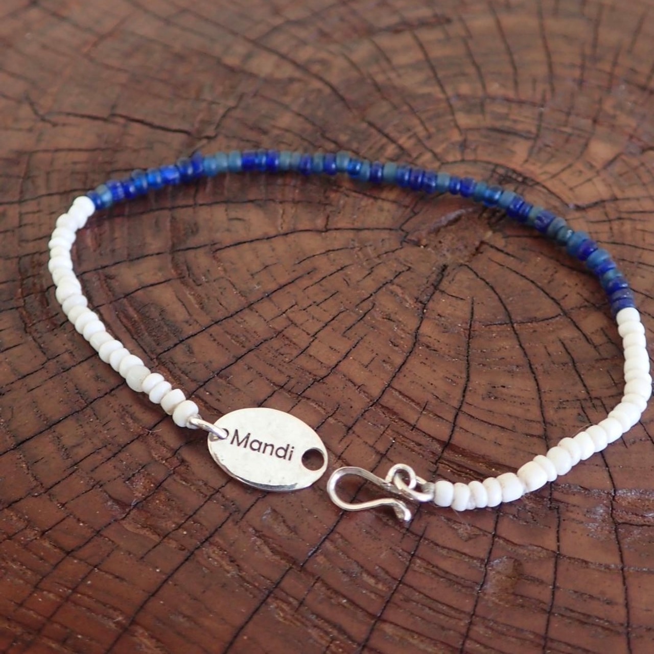 Mandi/マンディ 2Tone Bracelet(SM Beads)(White×Navy)