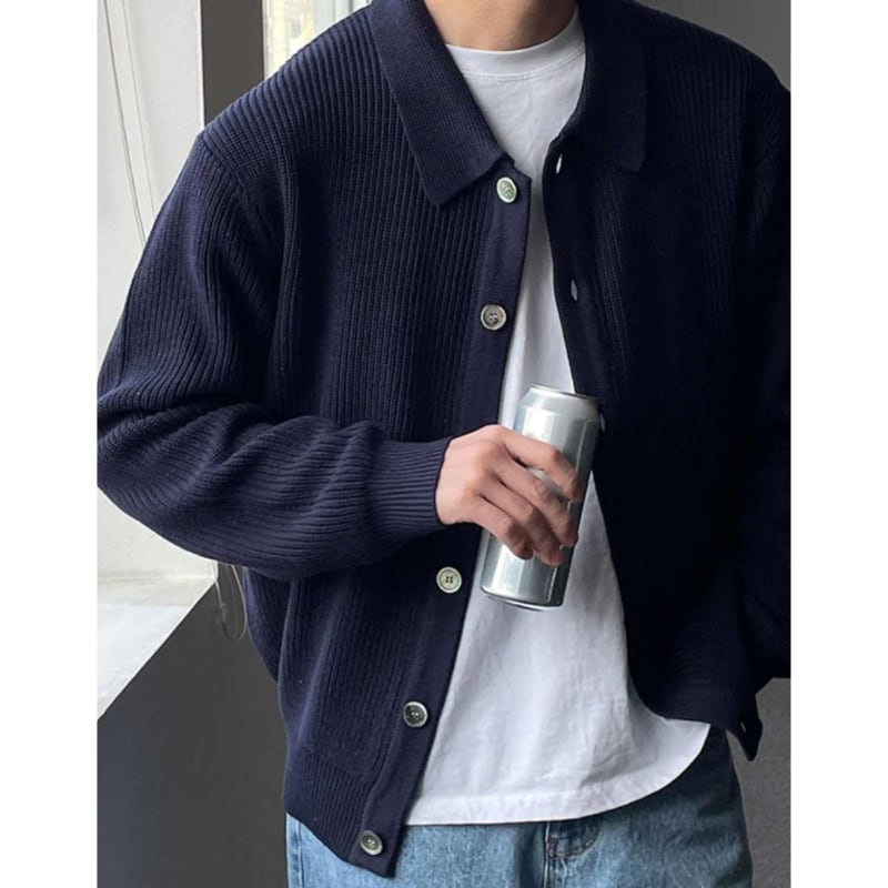 襟付きカーディガン C10050