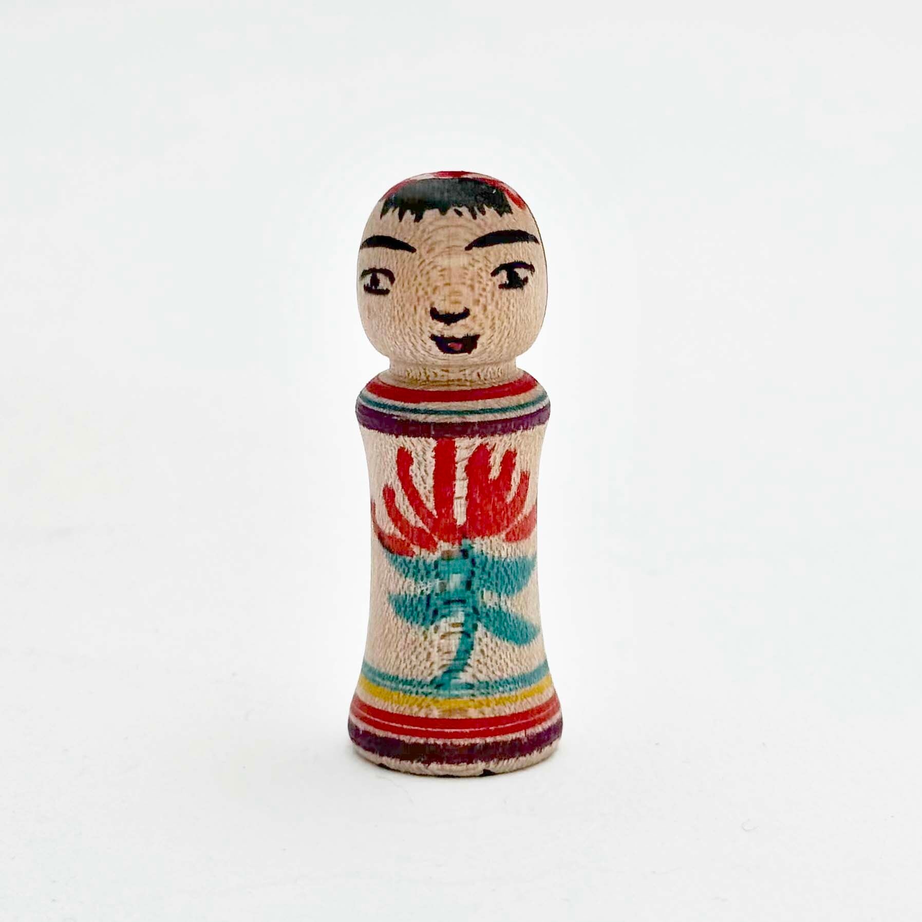 今晃工人 / 嶽時代 小寸こけし（菊一輪）