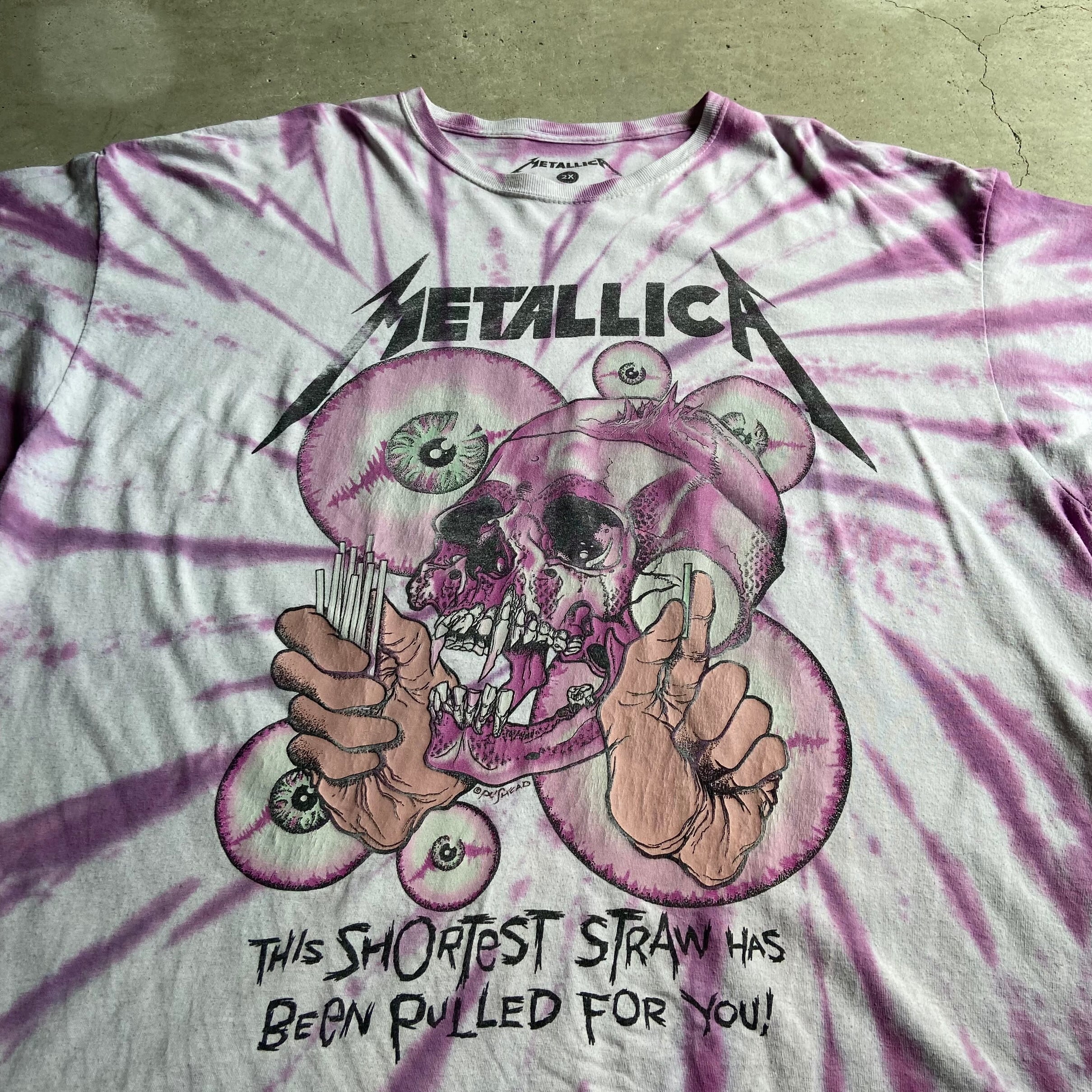 ビッグサイズ METALLICA メタリカ スカル タイダイ バンドTシャツ メン 