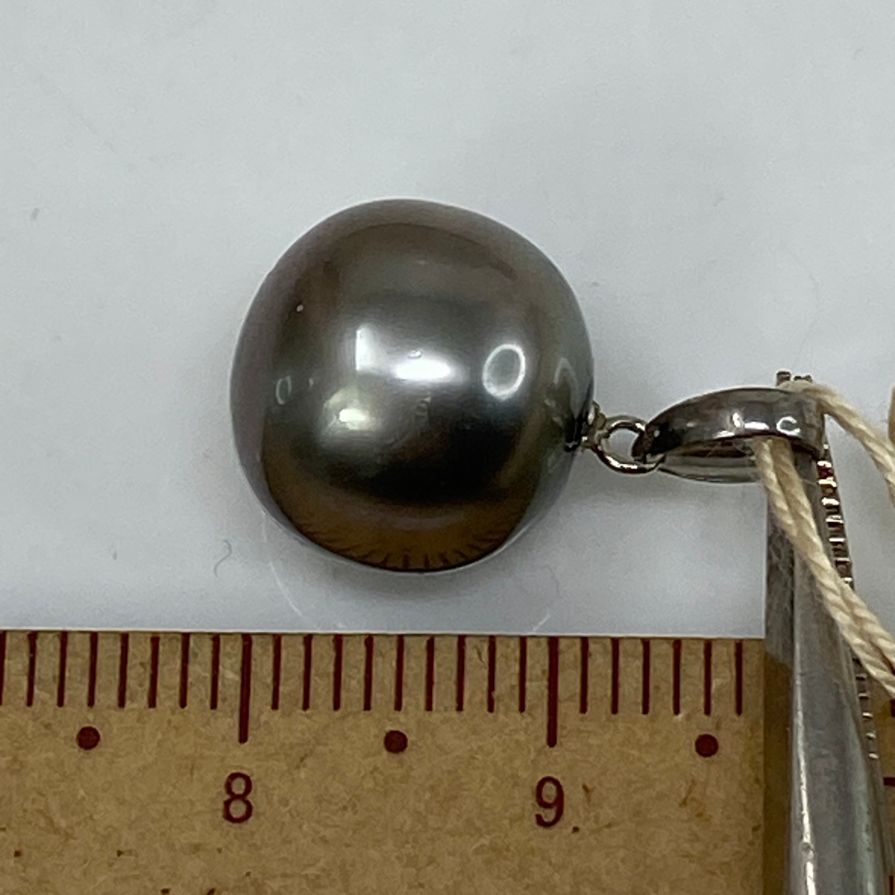 pt850 プラチナペンダント 南洋真珠タヒチ12ミリ