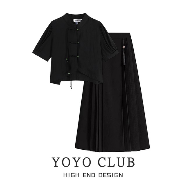 【YOYO CLUBBシリーズ】★チャイナ風セットアップ 単品注文★ 2color トップスorスカート 気質アップ 中華服