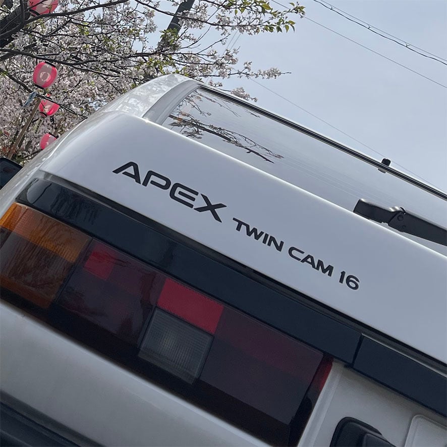 AE86 レビン/トレノ 前期型用 ​リアゲート「APEX TWINCAM 16