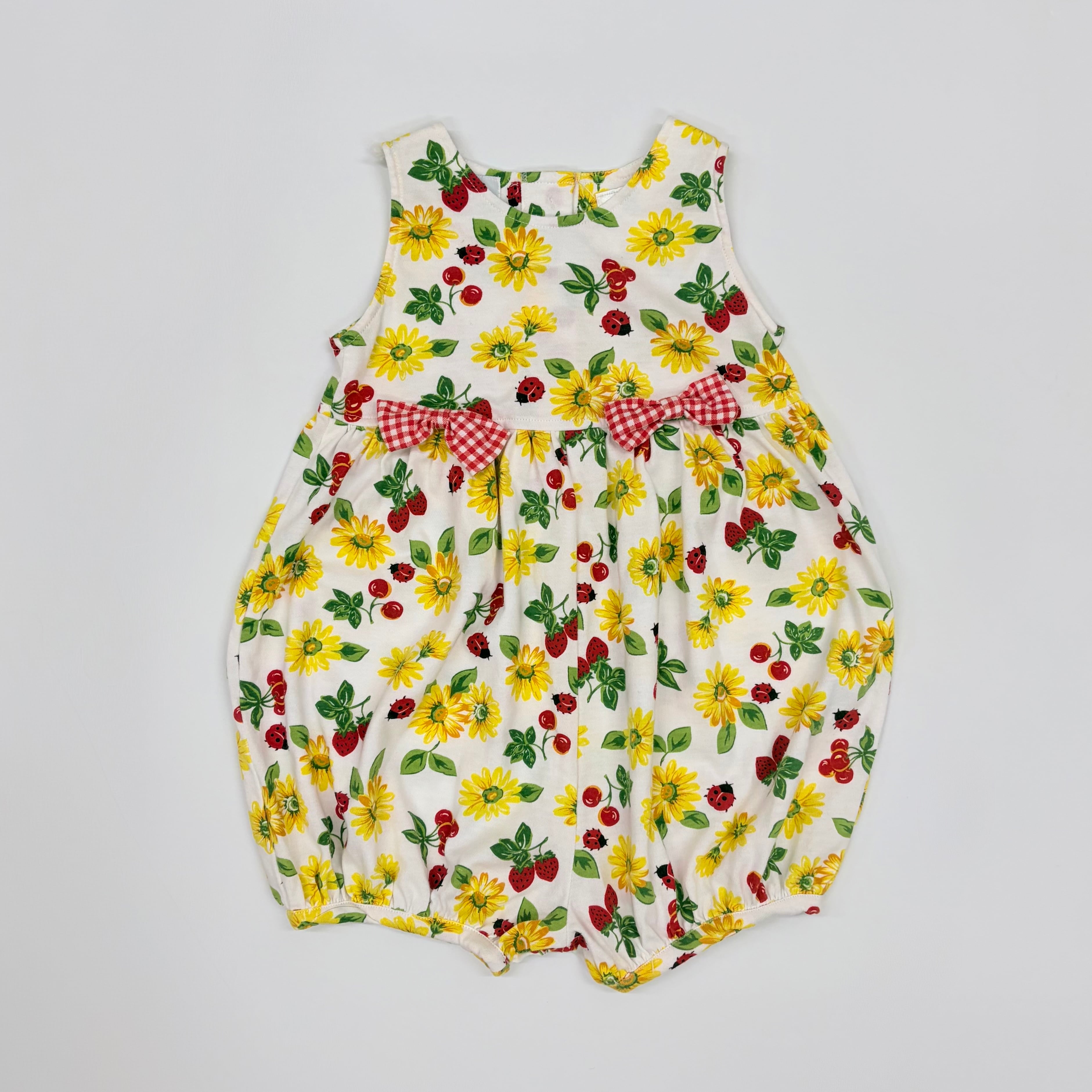 【3-4T】WeeWorks flower X ladybug baby rompers ベビーロンパース 花柄 てんとう虫
