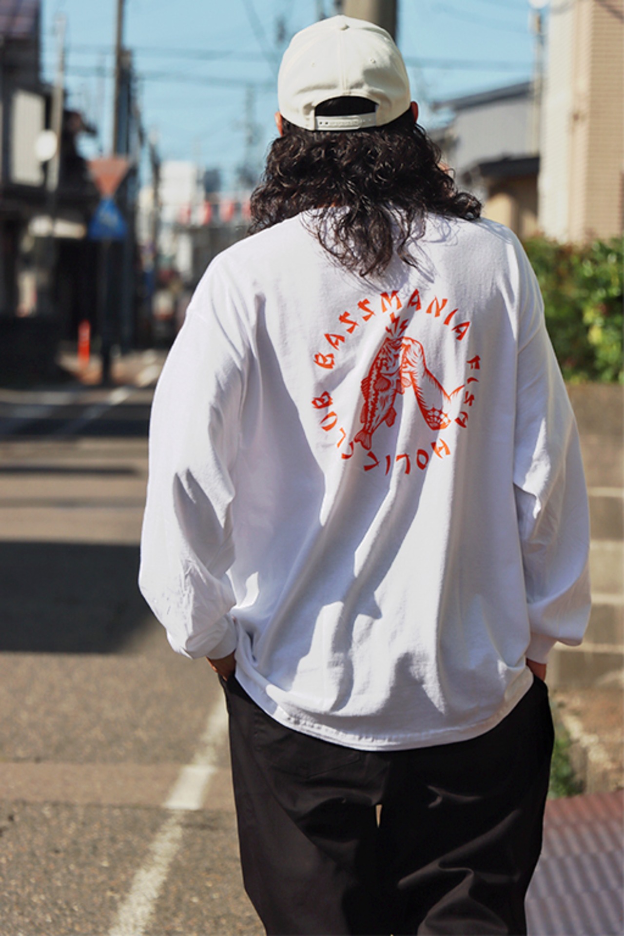 BASSMANIA (バスマニア) "FISH HOLIC CLUB L/S Tee"(WHT)【SLINK LIMITED】
