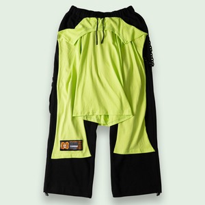 REWORK SWEAT CARGO PANTS - NEON GREEN/BLACK