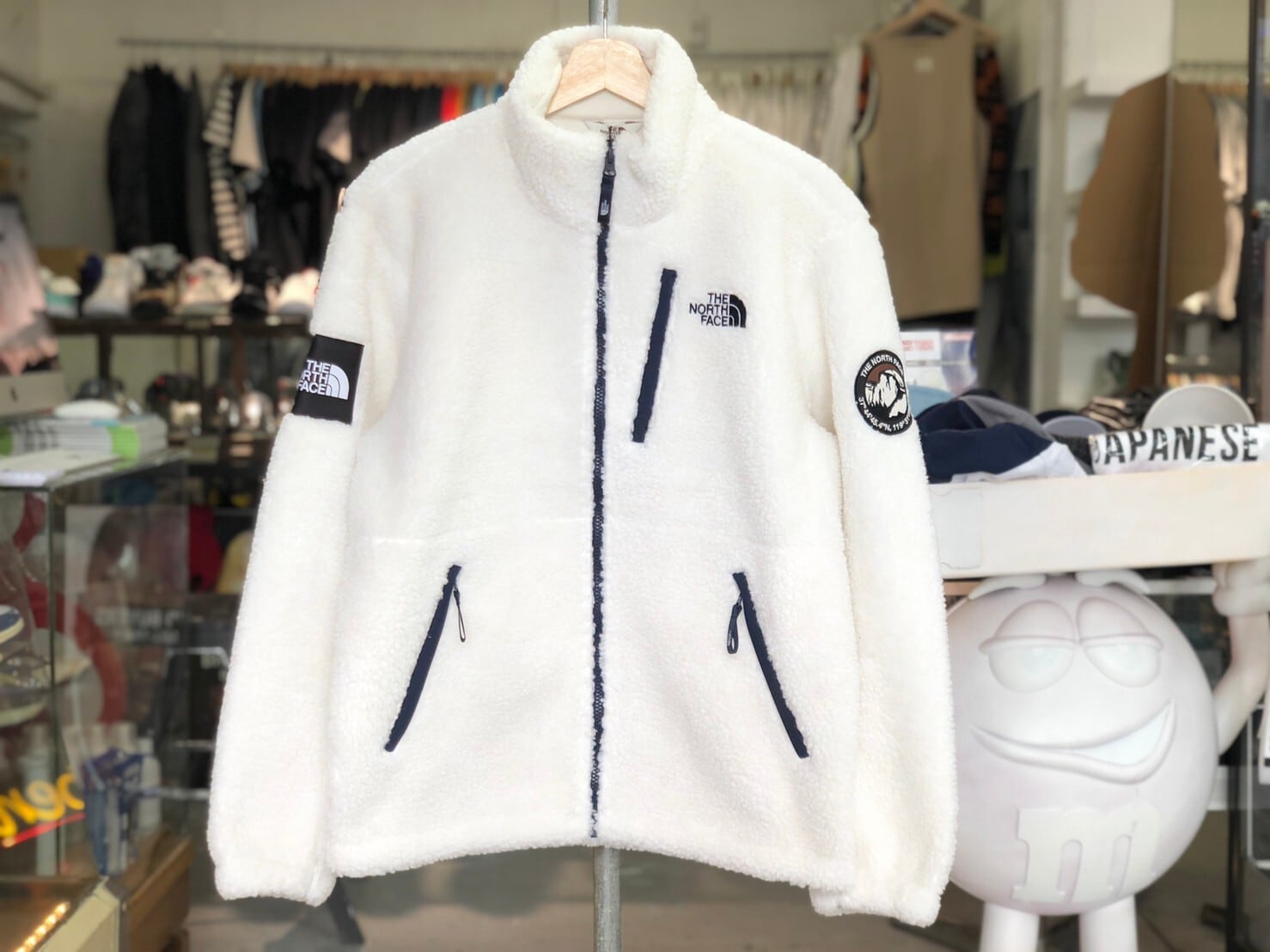 THE NORTH FACE WHITE LABEL RIMO FLEECE JACKET IVORY MEDIUM 