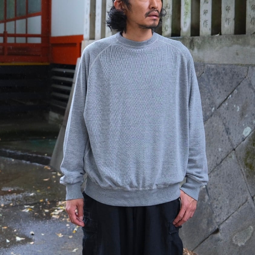 COMOLI(コモリ) /グレー裏毛クルーネック-GRAY-(D01-05045) | Signs