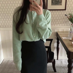 Heart button cardigan(6color)