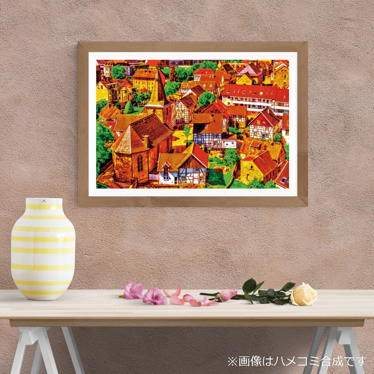 油絵ドイツ画家ホーゲン作品 ドイツ 風景画 絵画 水彩画 内藤謙一 「ハイデルベルク・3」 額付き