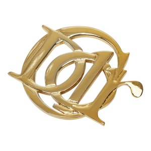 ディオール ロゴ ブローチ ゴールド メッキ レディース Dior 【中古】