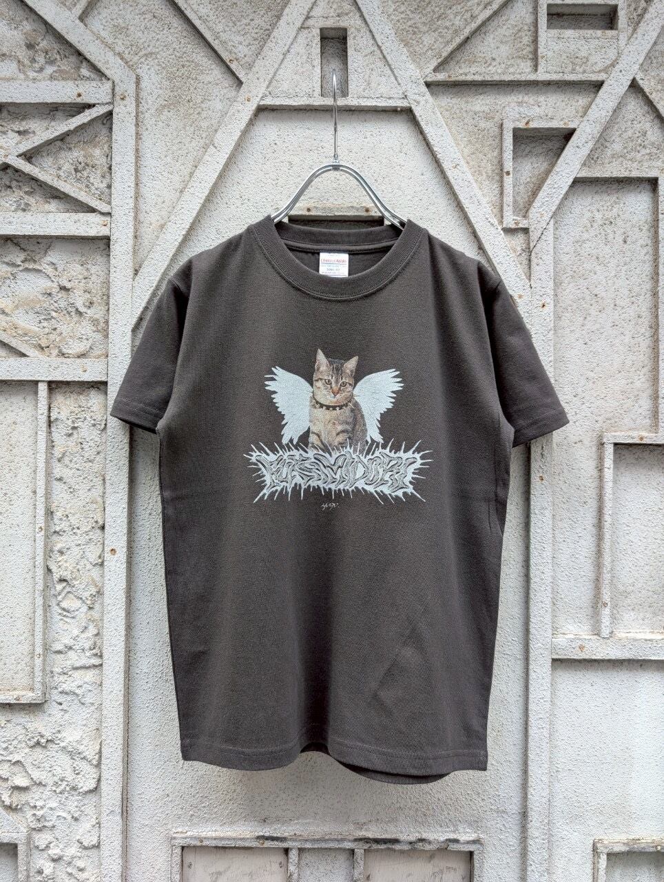 "YUGO.×深緑" fairy cat print tee / SUMI