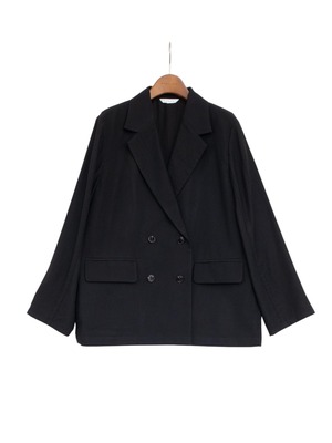 PANO-VE-014  ∫ BACK PLEATS JACKET_BLACK