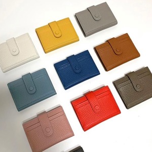 【made in korea】leather card case 20colors / レザー カードケース ウォレット ボタン 財布 韓国雑貨