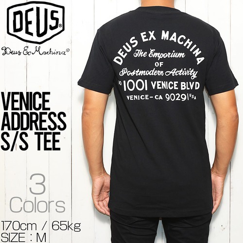 Deus Ex Machina デウス エクス マキナ VENICE ADDRESS TEE 半袖Tシャツ T-DMS41065ABLACKL