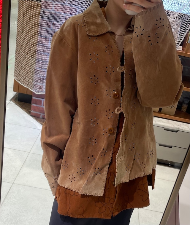 US 90s～ Coldwater Creek flower cut jacket