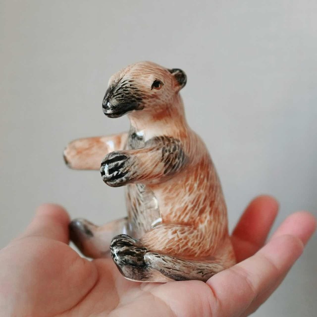 【 11/18 再入荷 】ちいさなアリクイの花瓶｜レトロ 陶器 ミニ花瓶 動物 フラワーベース オブジェ 雑貨屋