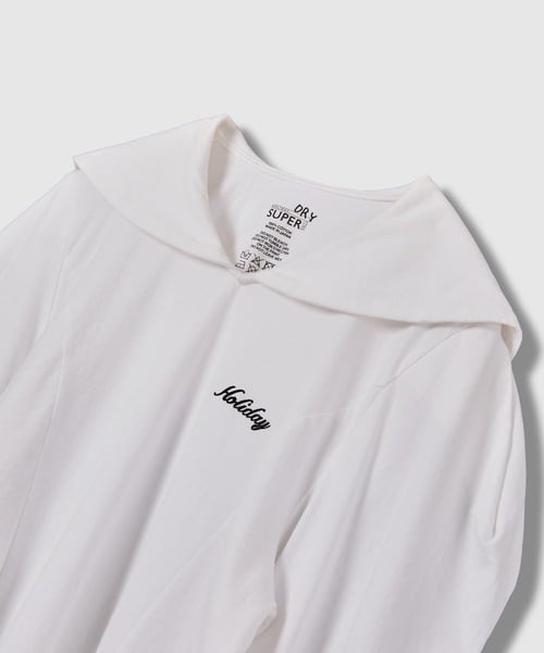 HOLIDAY】 SUPER FINE DRY SAILOR COLLAR L/S TOPS (WHITE) | olaf