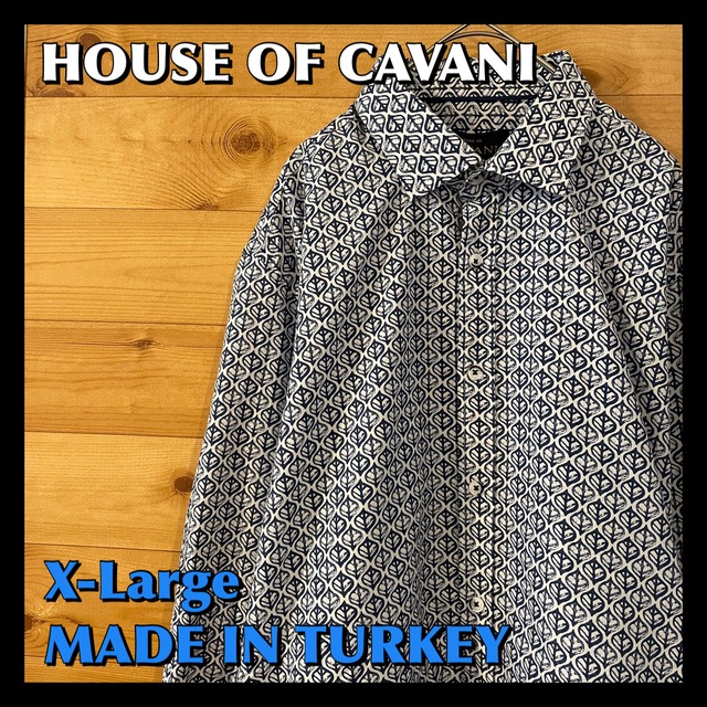 【HOUSE OF CAVANI】 長袖 柄シャツ アメリカ古着 XL トルコ製