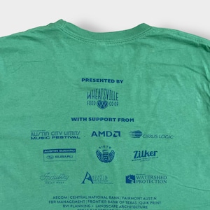 【CANVAS】AUSTIN PARKS FOUNDATION アーチロゴ イラスト バックプリント Tシャツ 企業ロゴ アースカラー オースティン LARGE US古着