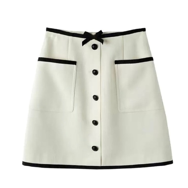 bi-color ribbon mini skirt