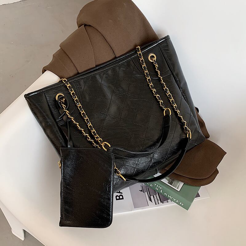 大容量のハンドバッグレディースバッグ2020年人気の新しいトレンドバージョンのワイルドロンビックチェーンショルダーバッグテクスチャトートバッグ Tiancai_Wing_Bag2185109