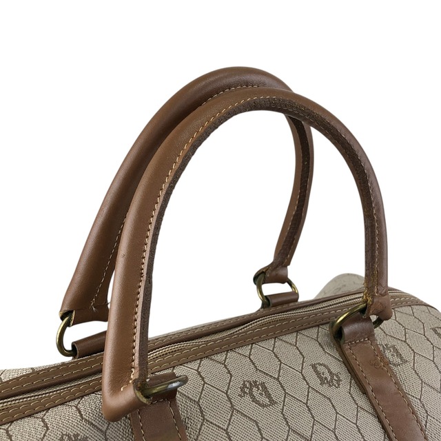 Christian Dior クリスチャン ディオール ハニカム ハンドバッグ ベージュ PVCレザー ボストンバッグ vintage ヴィンテージ オールド y2sxs7