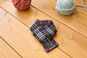 予約 【kiki&nini】wnie Classic Check Muffler (バーガンディー.ネイビー)