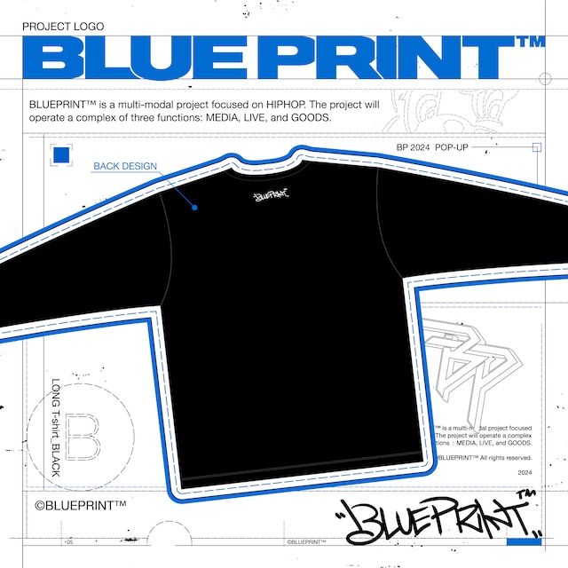BLUEPRINT™ | LONG T-SHIRTS | BLACK #2