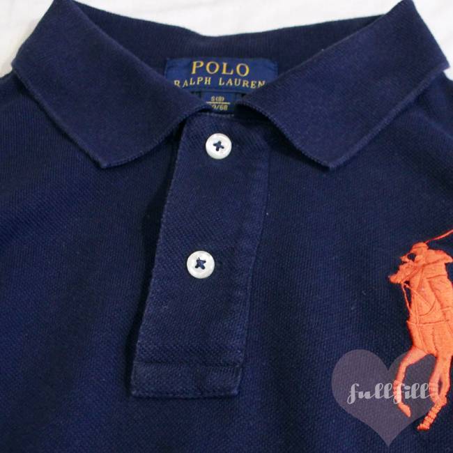 POLO RALPH LAUREN ビックポニー 長袖ポロシャツ 紺 M POLO RALPH LAUREN ビッグポニー 長袖ポロシャツ ネイビー レディース