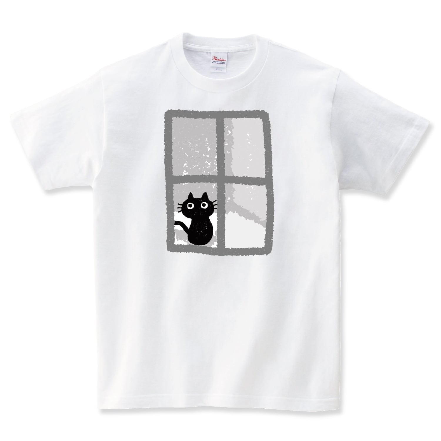 猫と窓 Tシャツ メンズ レディース 半袖 大きいサイズ