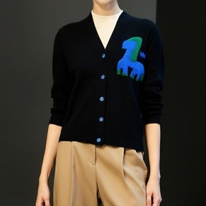 Jacquard V-neck knit cardigan(SN113)