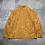 Claiborne argyle stitch fake suede shirt