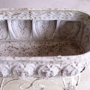 Y木さま専用:ブリキ植木鉢　アンティークポットスタンド A　アンティーク調　シャビーシック　オシャレ　JG 70